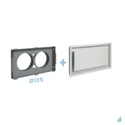 Grille De Coffrage Avec Boîtier Double Buse Ø125 Ou Ø150 Mm KEMP AIR 02 Blanc Ou Noir 440 X 250 Mm