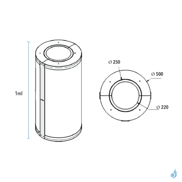 Grille De Protection Acier Adaptable Sur Conduit Apparent Ø 220 à 320 Hauteur 1ml – Image 2