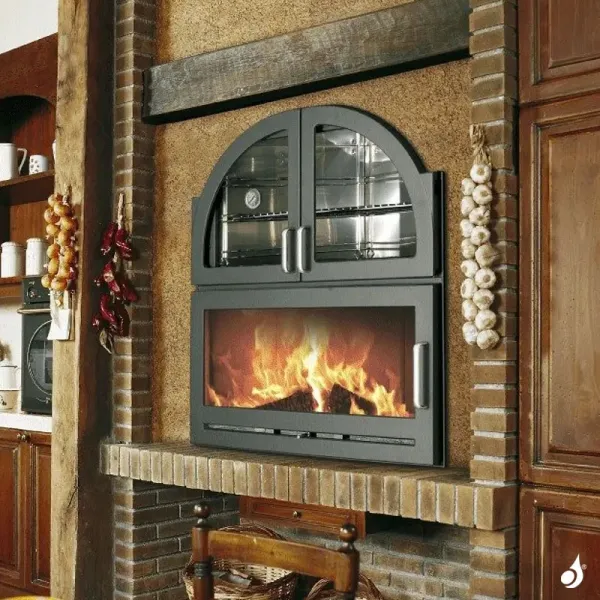 Insert à Bois Avec Four De Cuisson Hergom Aranda Puissance 12.5kW Sortie Fumée Supérieure – Image 3