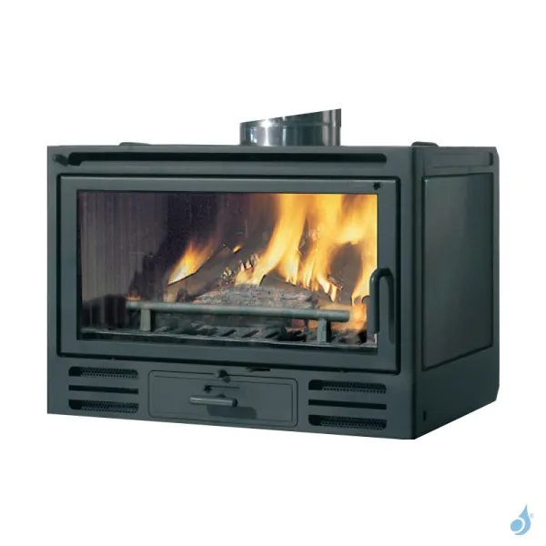 Insert à Bois EDILKAMIN Firebox Riga 49 Puissance 9.6kW Avec Vitre Frontale Sortie Fumée Supérieure Ø20 Cm