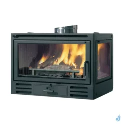 Insert à Bois EDILKAMIN Firebox Riga 49 SX Puissance 9.6kW Avec Vitre Latérale à Droite Sortie Fumée Supérieure Ø20 Cm