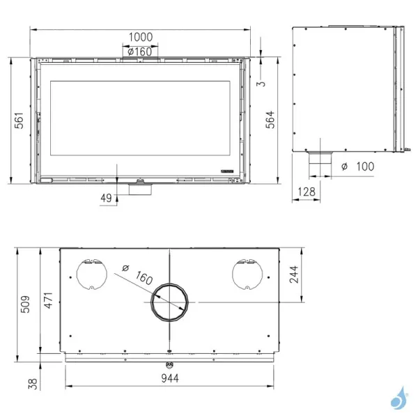 Insert à Bois La Nordica Inserto 100 Wide Puissance 8.1kW Sortie Fumée Supérieure – Image 2