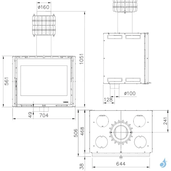 Insert à Bois La Nordica Inserto 70 PRS Wide Puissance 8.1kW Sortie Fumée Supérieure – Image 2