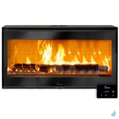 Insert à Bois Lacunza Adour 1000 Puissance 11.0kW Avec Ventilateur Sortie Fumée Supérieure Ø15 Cm