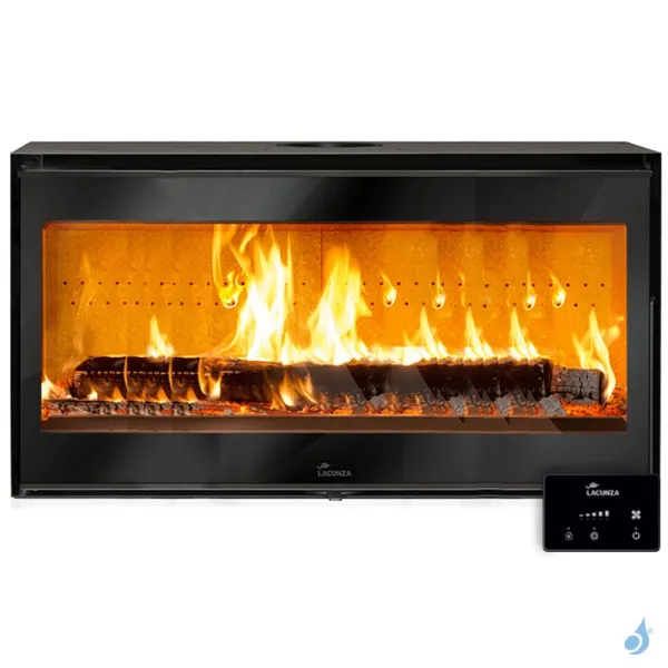 Insert à Bois Lacunza Adour 1000 Puissance 11.0kW Avec Ventilateur Sortie Fumée Supérieure Ø15 Cm