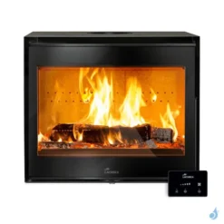 Insert à Bois Lacunza Adour 600 Puissance 7.0kW Avec Ventilateur Sortie Fumée Supérieure Ø15 Cm