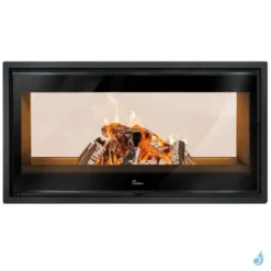 Insert à Bois Lacunza Nickel 1000 Puissance 17.0kW Double Face Structure Acier Sortie Fumée Supérieure Ø20 Cm