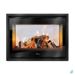 Insert à Bois Lacunza Nickel 700 Puissance 13.0kW Double Face Structure Acier Sortie Fumée Supérieure Ø20 Cm