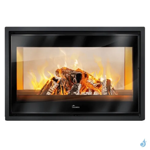 Insert à Bois Lacunza Nickel 800 Puissance 15.0kW Double Face Structure Acier Sortie Fumée Supérieure Ø20 Cm