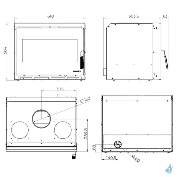 Insert à Bois Palazzetti Ecopalex GTM70 Puissance 9kW Classe Énergétique A+ – Image 2