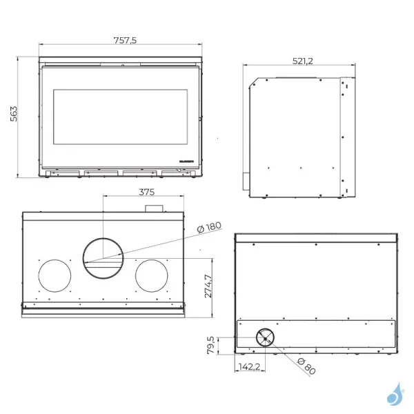 Insert à Bois Palazzetti Ecopalex GTM80 Puissance 12.4kW Classe Énergétique A+ – Image 2