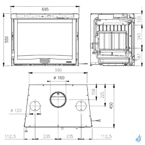 Insert à Bois Ventilé La Nordica Inserto 70 4.0 Ventilato Puissance 7.8kW Sortie Fumée Supérieure – Image 2