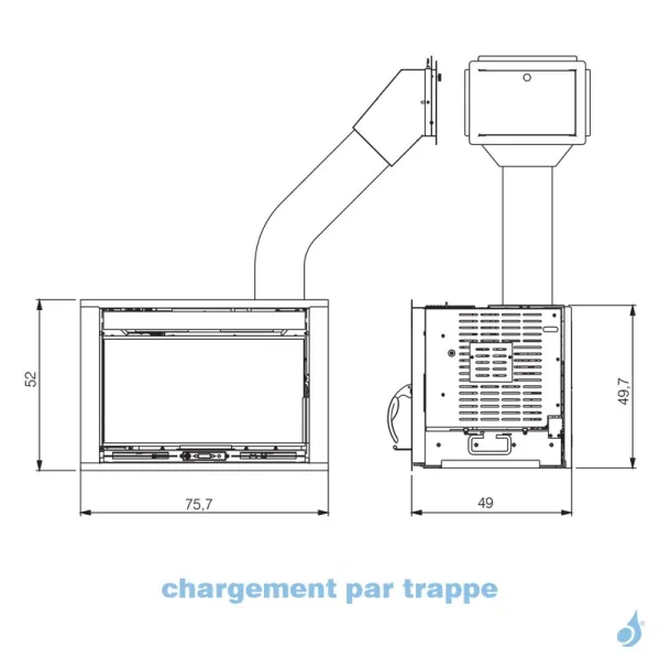 Insert à Granulés EDILKAMIN Pellkamin Evo 8 Puissance 8.1kW A+ Sortie Fumée Supérieure Ø8 Cm – Image 4