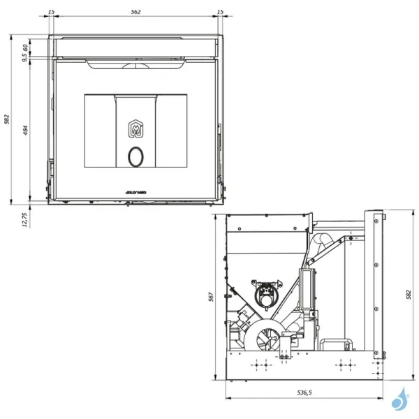 Insert à Granulés Jolly Mec Synthesis 60 Puissance 7 KW Sortie Fumée Ø80 Mm – Image 2