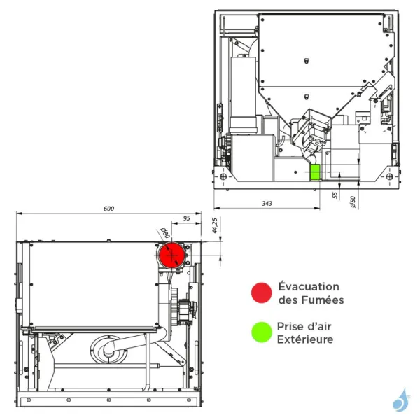 Insert à Granulés Jolly Mec Synthesis 60 Puissance 7 KW Sortie Fumée Ø80 Mm – Image 3