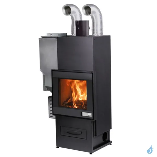 Insert Hybride à Granulés Et Bois Jolly Mec Foghet Evo Aria Puissance 11-12 KW Sortie Fumée Ø150 Mm