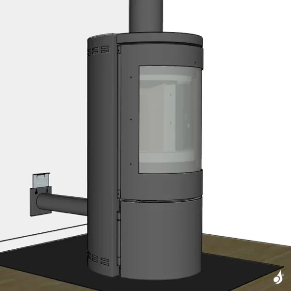 Kit Arrivée D'air Frais Obturable étanche KFLEXV Ø60 à Ø100 Bois & Granulés – Image 5