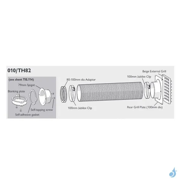 Kit Collecteur Air Externe Pour Poêles à Bois Charnwood Réf. 010TH82 – Image 2