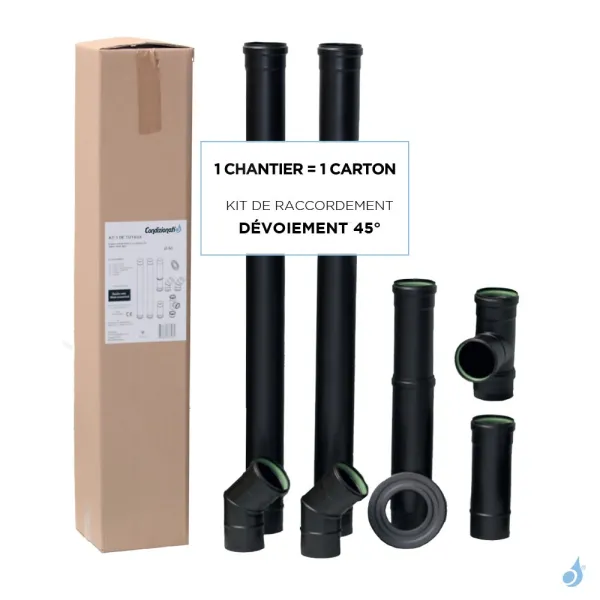 Kit De Raccordement Avec Dévoiement 45° Conduit ÉMAIL Ø80 Pour Poêle à Granulés – Image 4