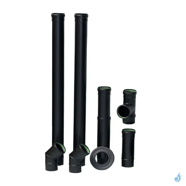 Kit De Raccordement Avec Dévoiement 45° Conduit ÉMAIL Ø80 Pour Poêle à Granulés