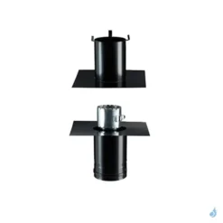 Kit Rénovation Départ Plafond Court PGI Poujoulat Carré 30x30 Cm Flexible Ø80 Conduit Ø80/130 Ou Ø100/150