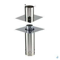 Kit Rénovation Départ Plafond Réglable PGI Poujoulat Carré 30x30 Cm Flexible Ø100 Conduit Ø80/130