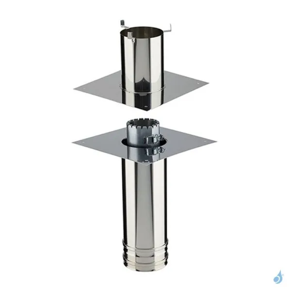 Kit Rénovation Départ Plafond Réglable PGI Poujoulat Carré 30x30 Cm Flexible Ø100 Conduit Ø80/130