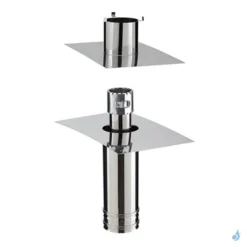 Kit Rénovation Départ Plafond Réglable PGI Poujoulat Rectangle 30x50 Cm Flexible Ø100 Conduit Ø80/130