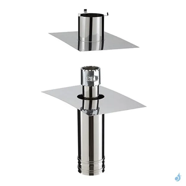 Kit Rénovation Départ Plafond Réglable PGI Poujoulat Rectangle 30x50 Cm Ø80 Conduit Ø80/130 Ou Ø100/150 KRFLR-80 PGI