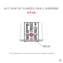 Kit Sortie Fumées Par L'arrière Ø 8 Cm Pour Poêle à Granulés Edilkamin Cherie 9/11 Evo