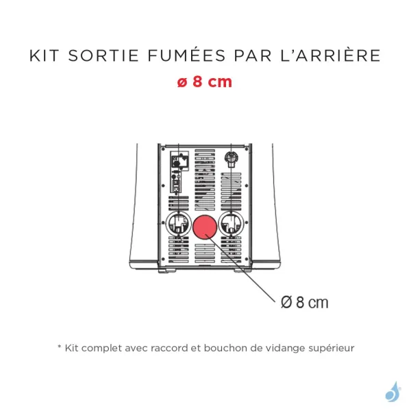 Kit Sortie Fumées Par L'arrière Ø 8 Cm Pour Poêle à Granulés Edilkamin Cherie 9/11 Evo