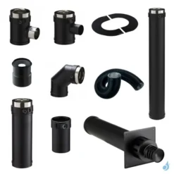 Kit Ventouse Poujoulat KSHN 80 PGI Pour Poêle à Granulés étanche Raccordement Arrière PGI Ø80/130 Sortie Fumée Postérieure