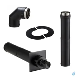 Kit Ventouse Poujoulat KSRCN 80 PGI Pour Poêle à Granulés Départ Raccordement Dessus PGI Ø80/130 Sortie Fumée Supérieure