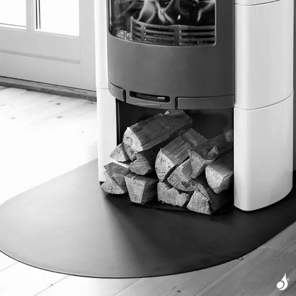 Plaque De Sol Acier Noir Face Arrondie 800x800 Ou 1000x1000 Mm Pour Poêle à Bois Ou Granulés – Image 3