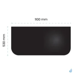 Plaque De Sol Acier Noir Rectangulaire 1100x530 Mm Pour Poêle à Bois Ou Granulés