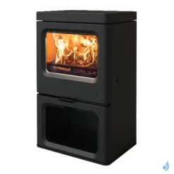Poêle à Bois Charnwood Skye 5 Avec Porte Bûche Puissance 5kW Sortie Fumée Postérieure Ou Supérieure
