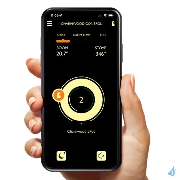 Poêle à Bois Charnwood Skye E700 Sur Socle Bas Puissance 7.4kW Sortie Fumée Postérieure Ou Supérieure – Image 5