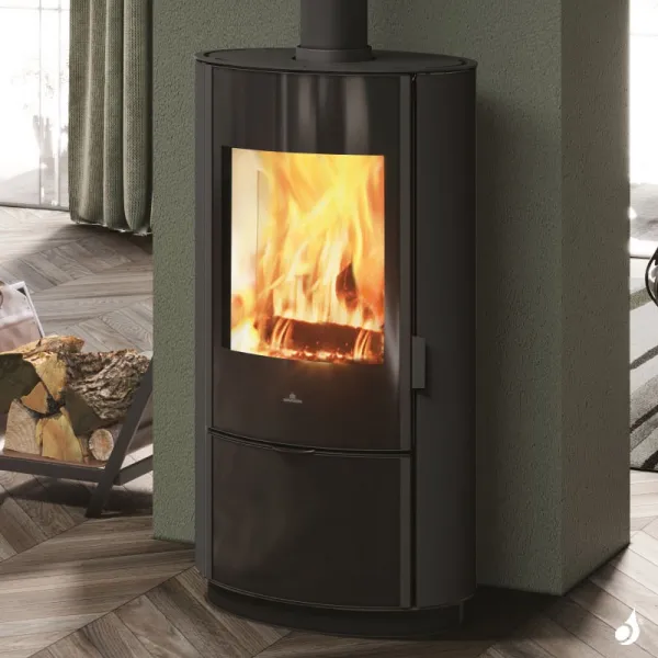 Poêle à Bois EDILKAMIN Krio GL Puissance 10.1kW Sortie Fumée Postérieure Ou Supérieure Ø15 Cm – Image 3