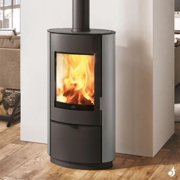 Poêle à Bois EDILKAMIN Krio Puissance 10.1kW Sortie Fumée Postérieure Ou Supérieure Ø15 Cm – Image 3