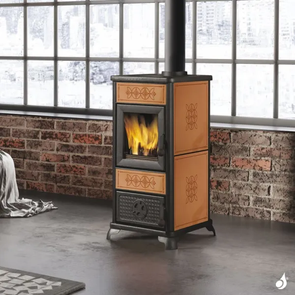 Poêle à Bois EK63 Decor Evo Puissance 7.5kW Sortie Fumée Supérieure Ø15cm – Image 3