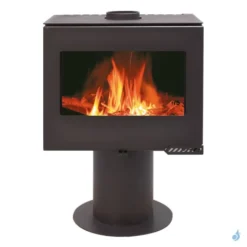 Poêle à Bois France Turbo Lorena 8 Puissance 8kW Sortie Fumée Supérieure