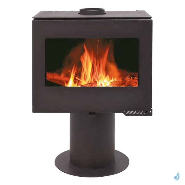 Poêle à Bois France Turbo Lorena 8 Puissance 8kW Sortie Fumée Supérieure