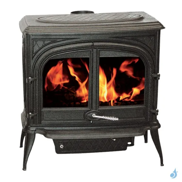 Poêle à Bois Franco Belge Gascon 2 Portes Sans Arcades Puissance 11.3kW Sortie Fumée Postérieure Ou Supérieure