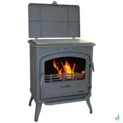 Poêle à Bois Franco Belge Limousin Taque Polie Puissance 10kW Sortie Fumée Postérieure Ou Supérieure