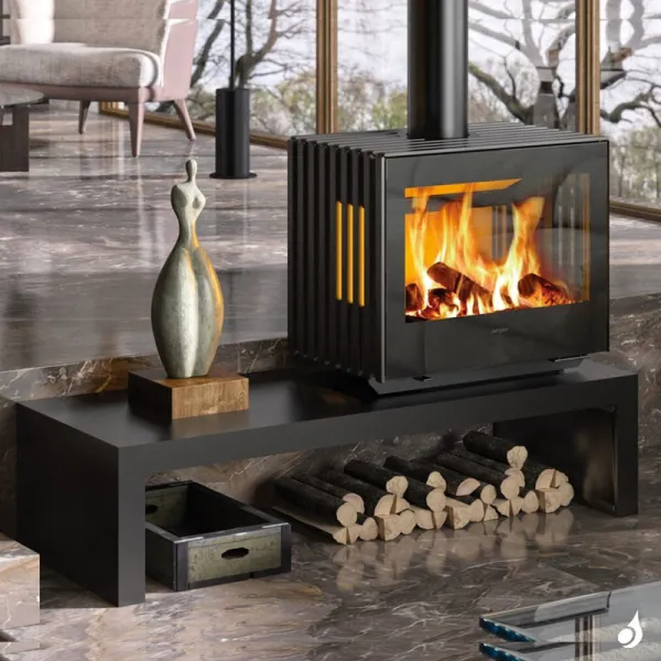 Poêle à Bois Hergom Glance LVP Puissance 7kW Sortie Fumée Supérieure – Image 5
