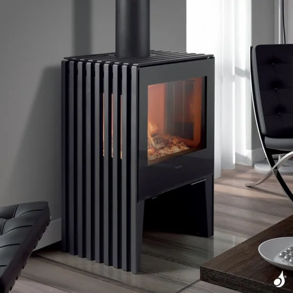 Poêle à Bois Hergom Glance MV Puissance 7kW Sortie Fumée Supérieure – Image 5