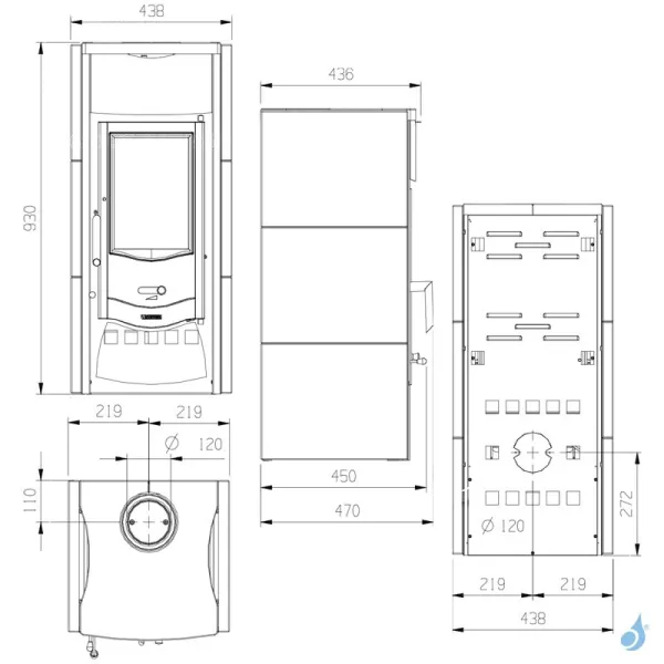 Poêle à Bois La Nordica Asia BII Puissance 6kW Sortie Fumée Supérieure – Image 2