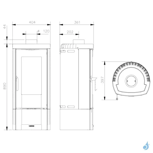 Poêle à Bois La Nordica Candy 4.0 Puissance 6.2kW Sortie Fumée Supérieure – Image 2