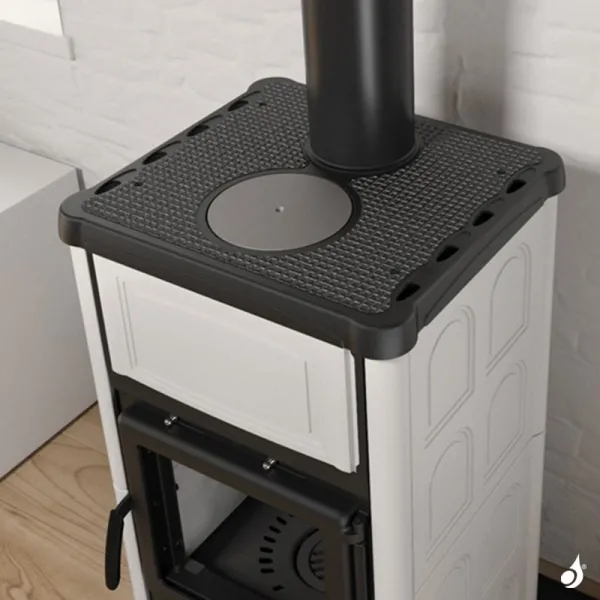 Poêle à Bois La Nordica Concita 2.0 Puissance 11.8kW Avec Récupérateur De Chaleur Sortie Fumée Supérieure – Image 3