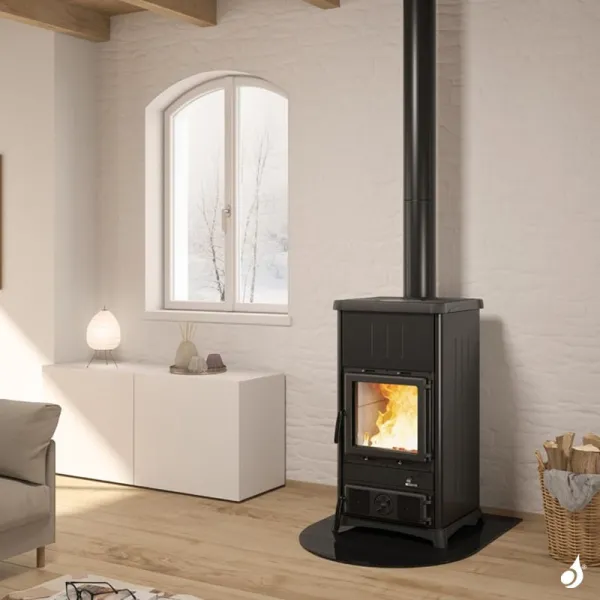 Poêle à Bois La Nordica Concita 2.0 Steel Puissance 11.8kW Avec Récupérateur De Chaleur Sortie Fumée Supérieure – Image 3